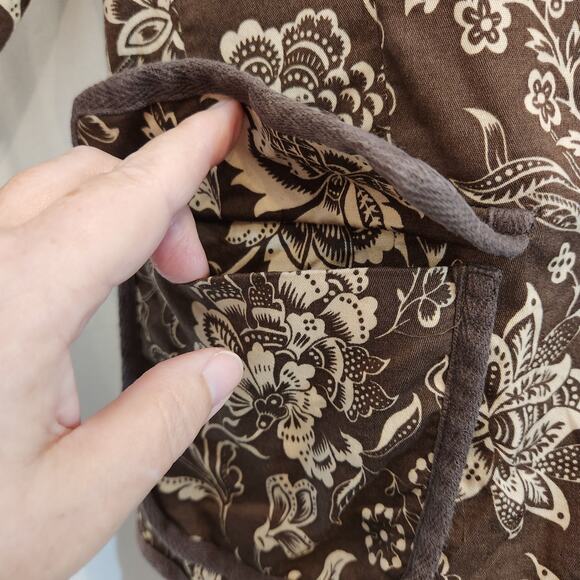 GOODCLOTHES COLLECTIONS Brown Beige Floral Damask Unlined Crop Pantsuit Women 10 - Picture 8 of 12